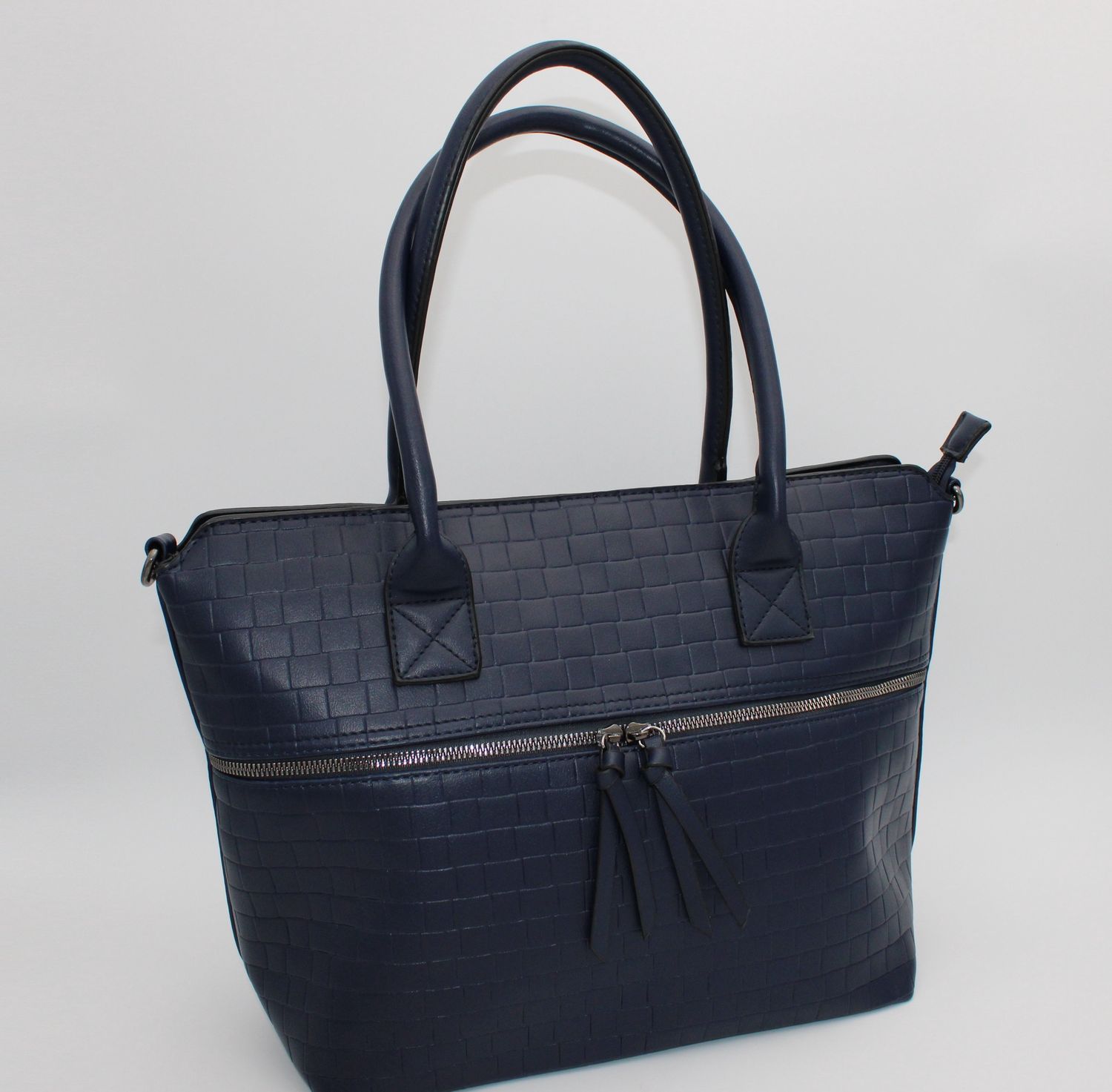 Sac à main texturé bleu marine