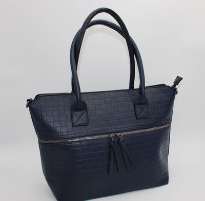 Sac à main texturé bleu marine