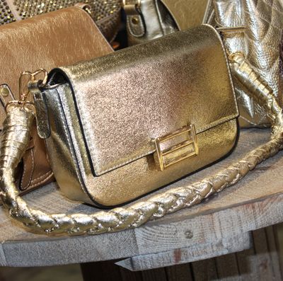 Sac bandoulière doré métallisé