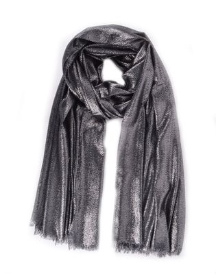 Grand foulard métallisé et noir