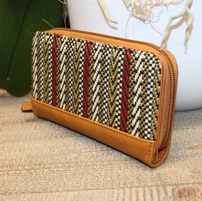 PRIX MINI: Portefeuille bi matière cognac