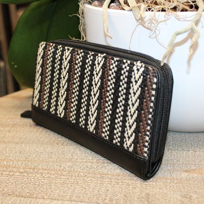 MINI PRIX: Portefeuille bi matière noir/beige/marron