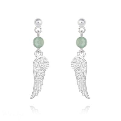 . Boucles d'oreilles en argent et pierre naturelle .