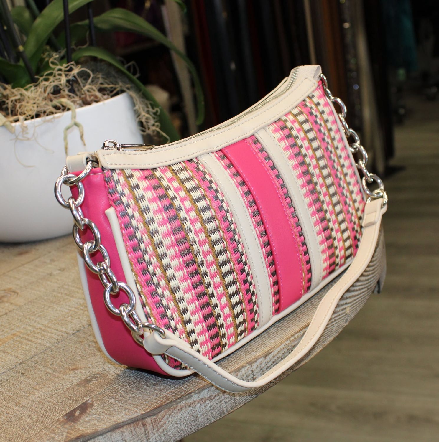 Sac bi matière fuchsia