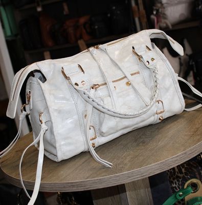 Sac beige à floches