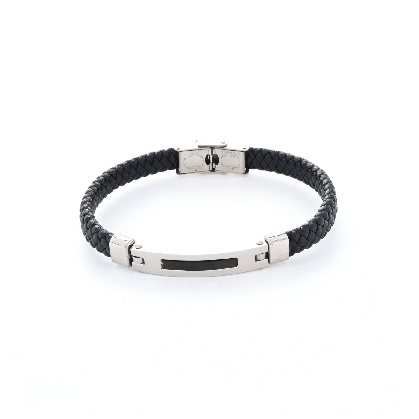 Bracelet homme en acier et cuir
