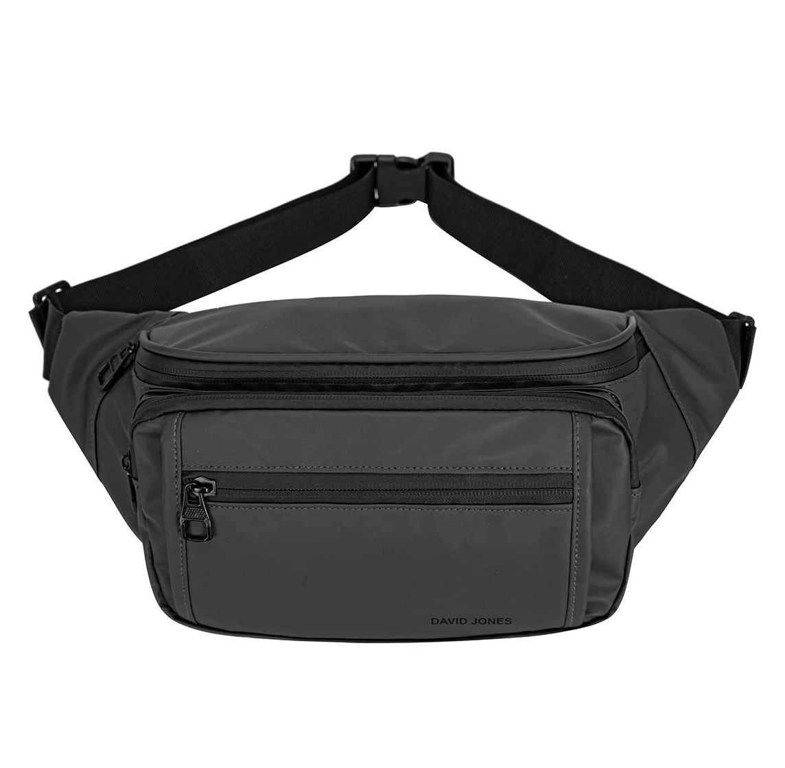 Sac banane homme en vinyle noir