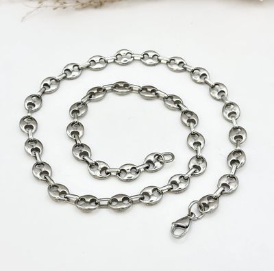 Collier grain de café en acier