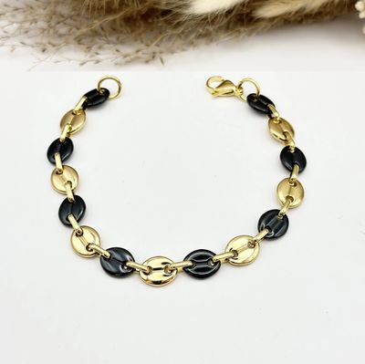 Bracelet grain de café en acier inoxydable