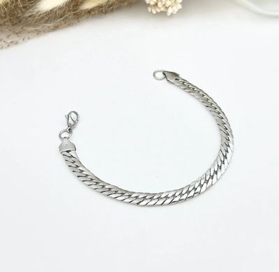 Bracelet maille serpent 7mm en acier