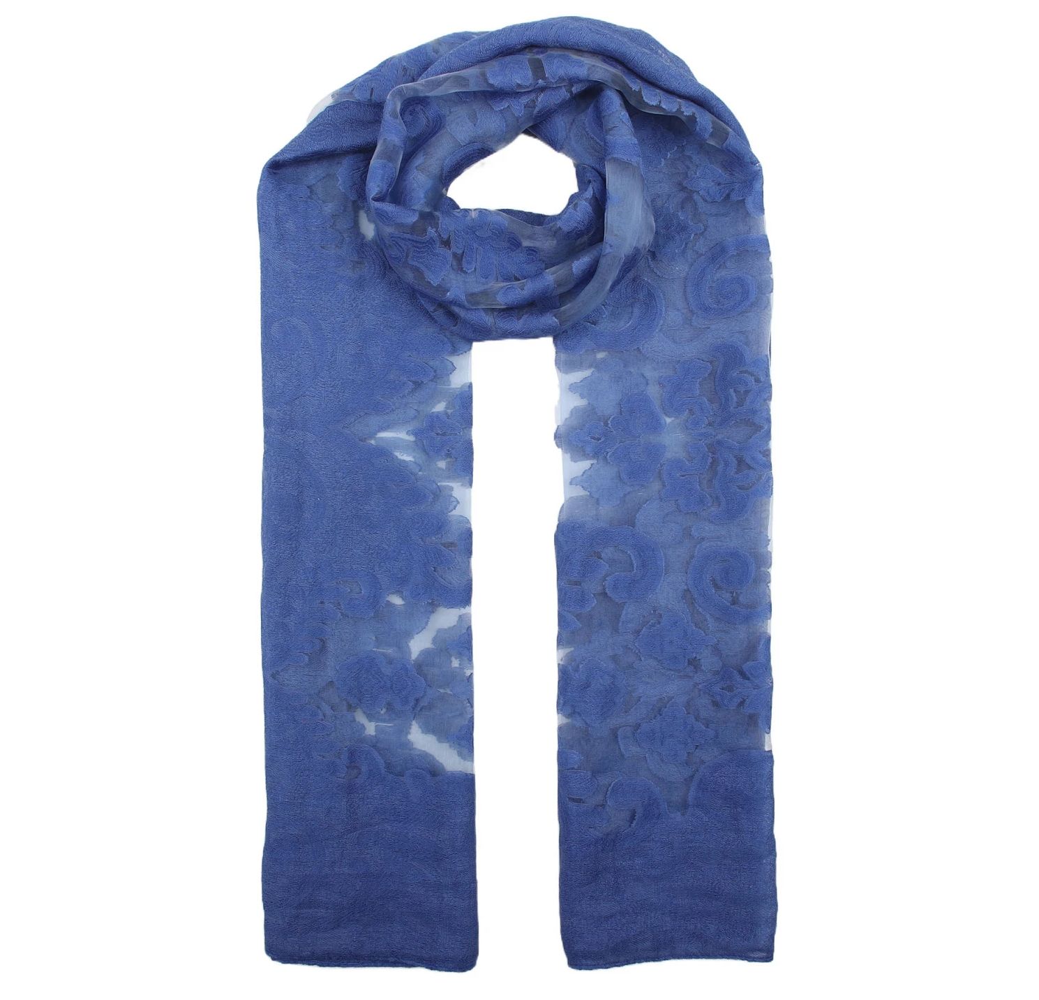 Foulard à dentelles bleu
