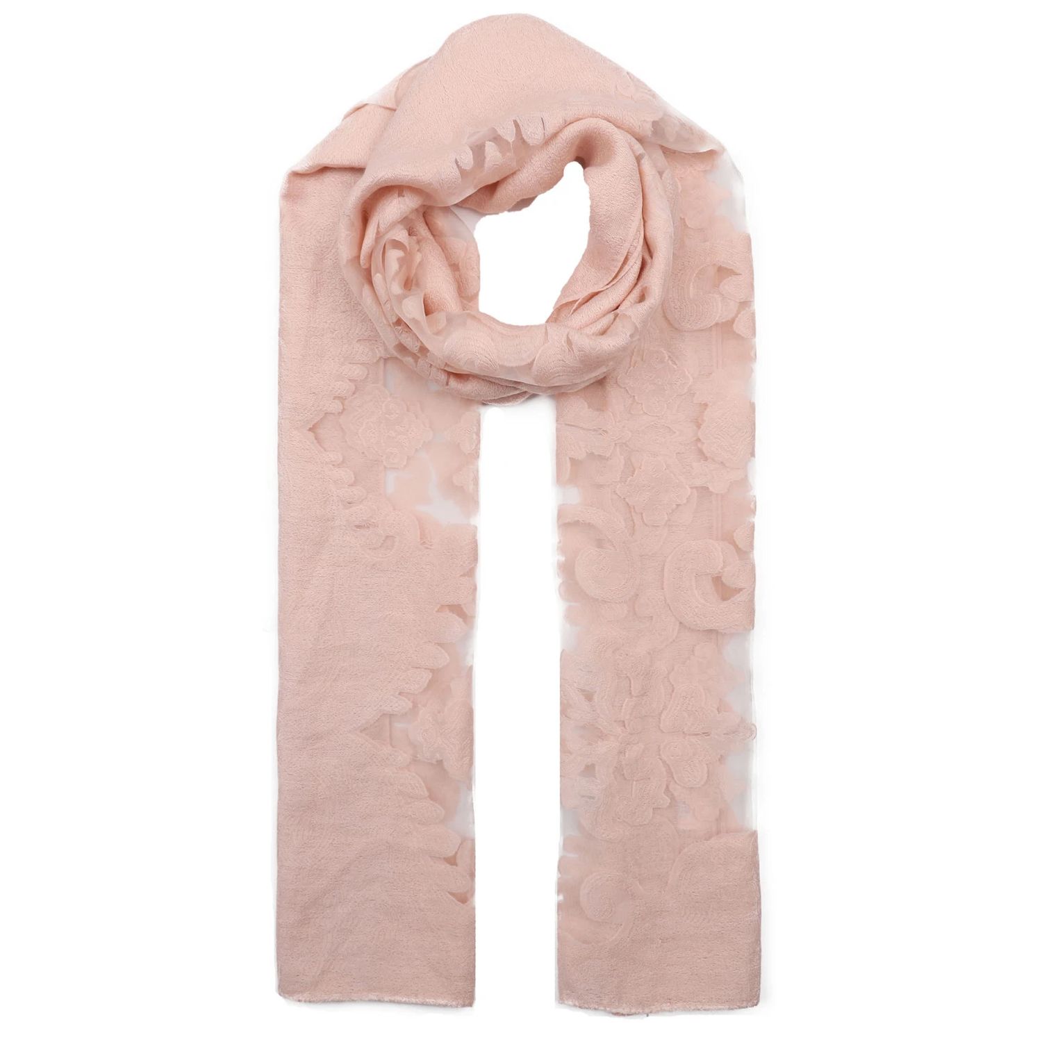 Foulard à dentelles rose clair