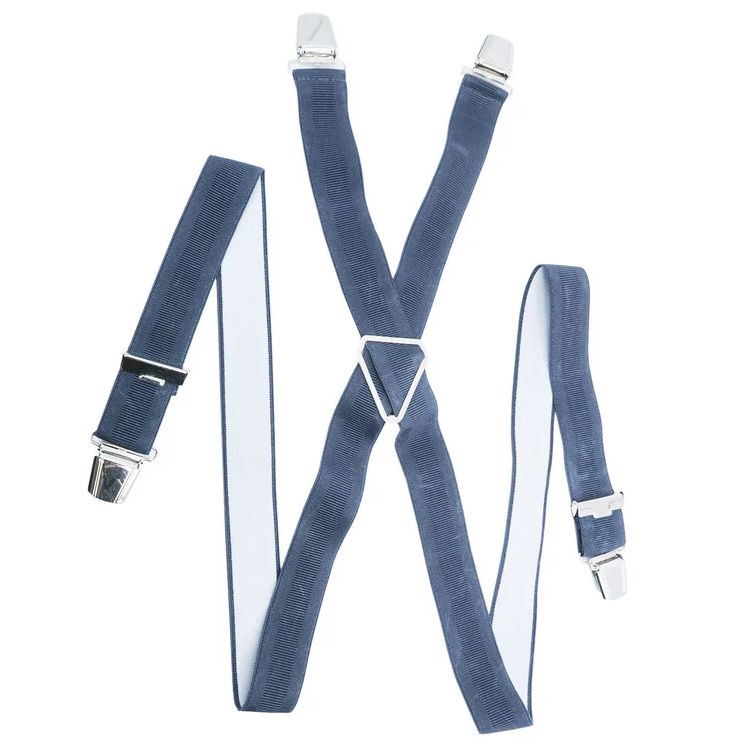 Bretelle &quot;X&quot; Elastique à pinces - Gris Foncé
