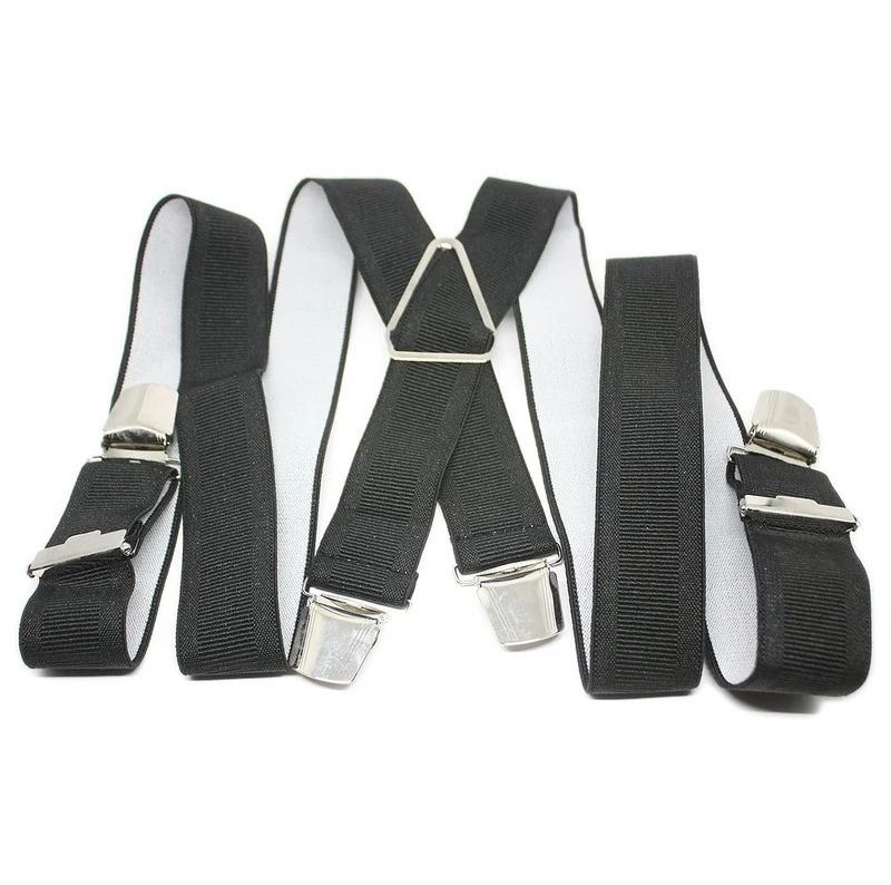 Bretelle &quot;X&quot; Elastique à pinces - Noir