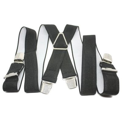 Bretelle &quot;X&quot; Elastique à pinces - Noir