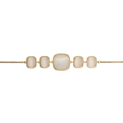Bracelet semi précieux avec pierres carrées