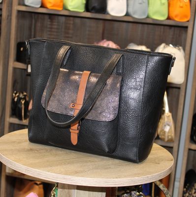 Grand sac cabas noir et pailleté