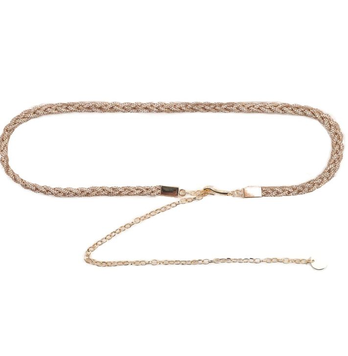 Ceinture tressé scintillante champagne