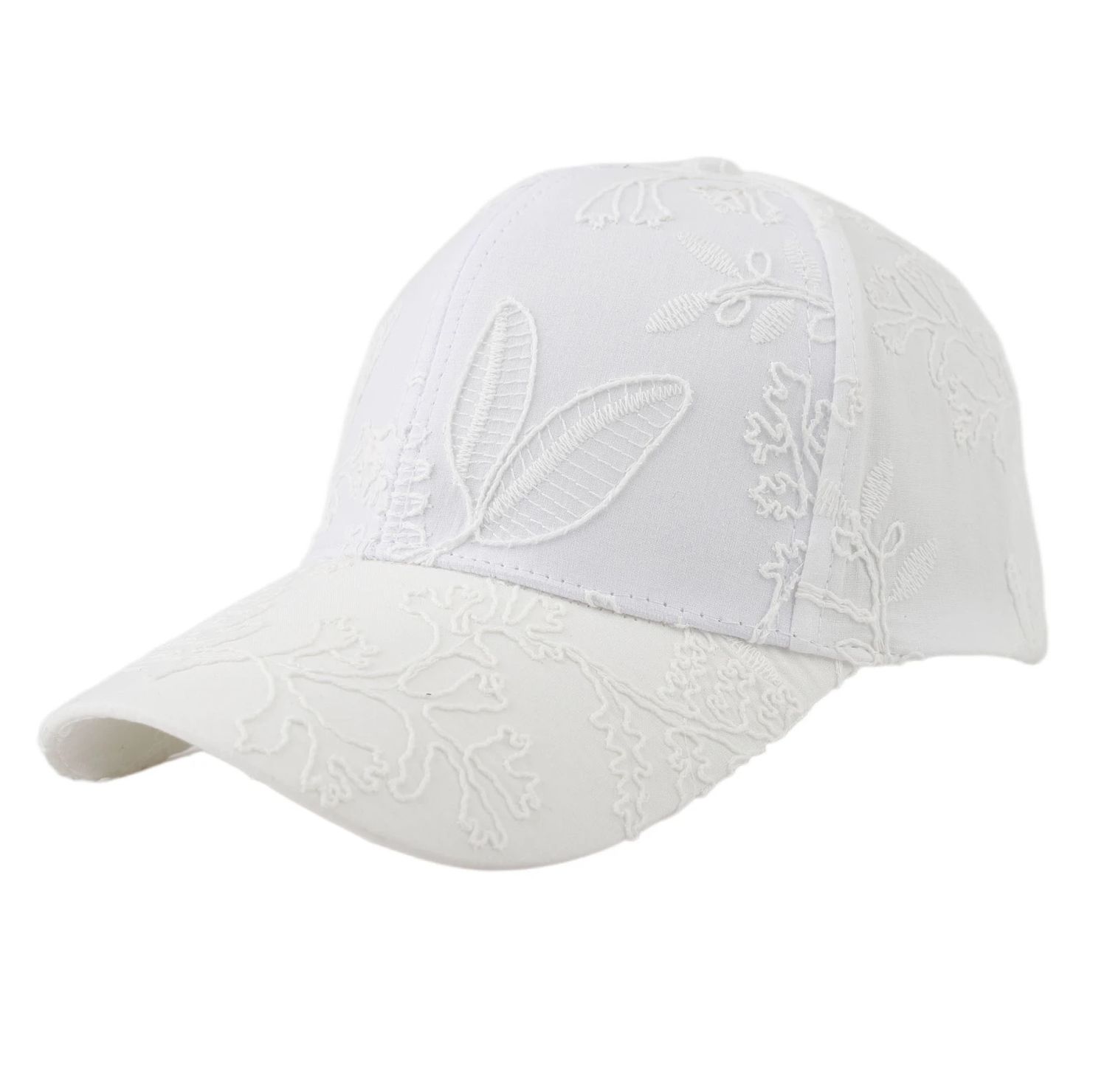 Casquette à broderies végétaux - Blanc
