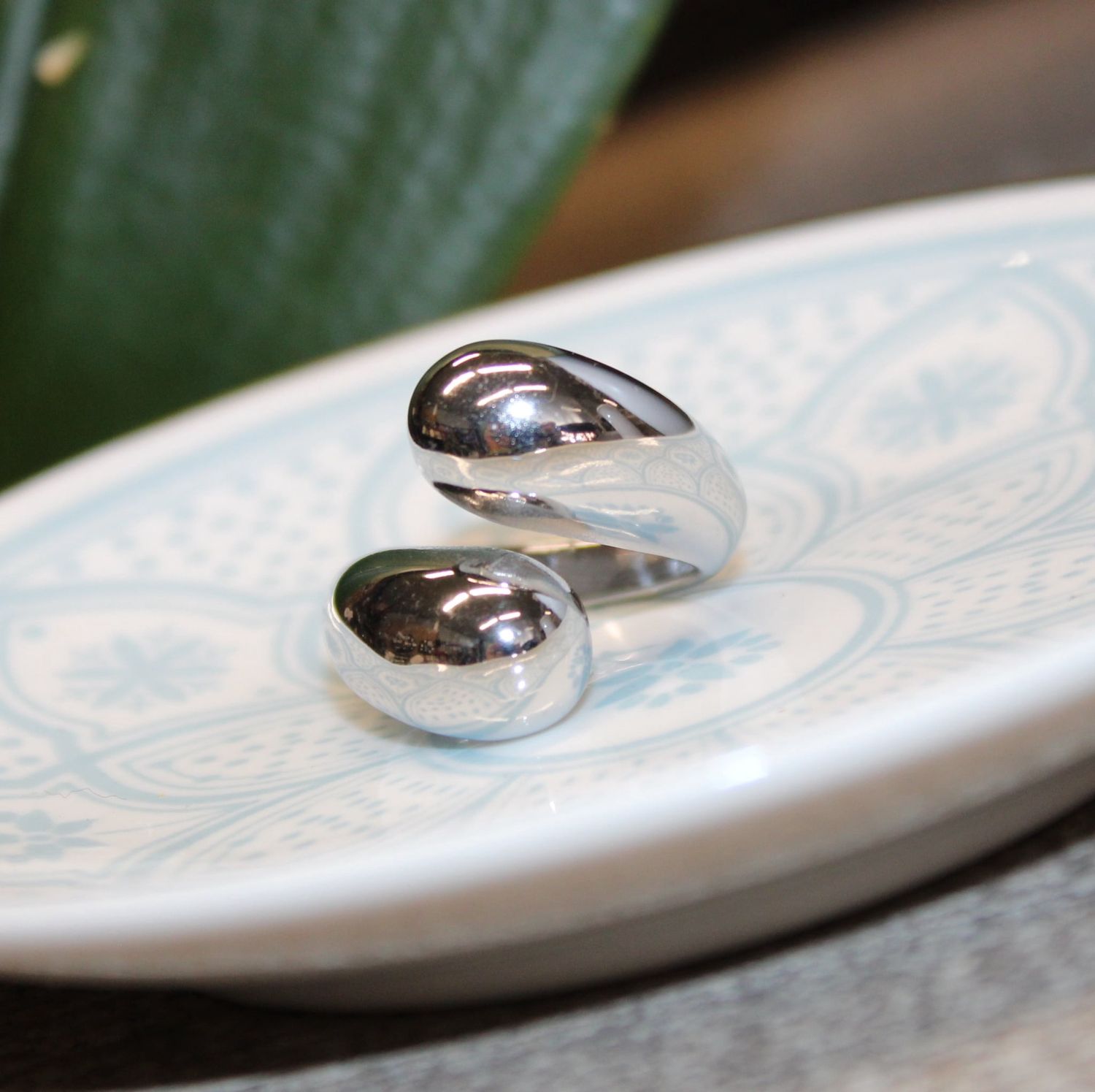 Bague réglable &quot;Goutte&quot; en acier