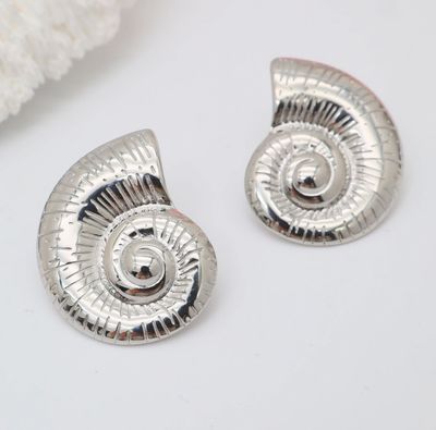 Boucles d'oreilles "fossile" en acier