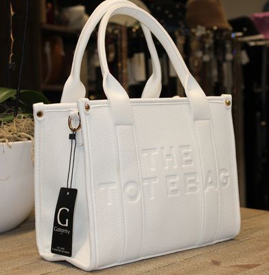 Tote bag en similicuir blanc