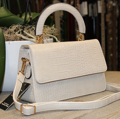 Petit sac croco beige