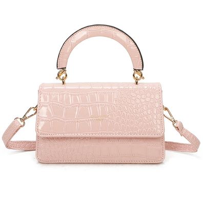 Petit sac croco rose vernis