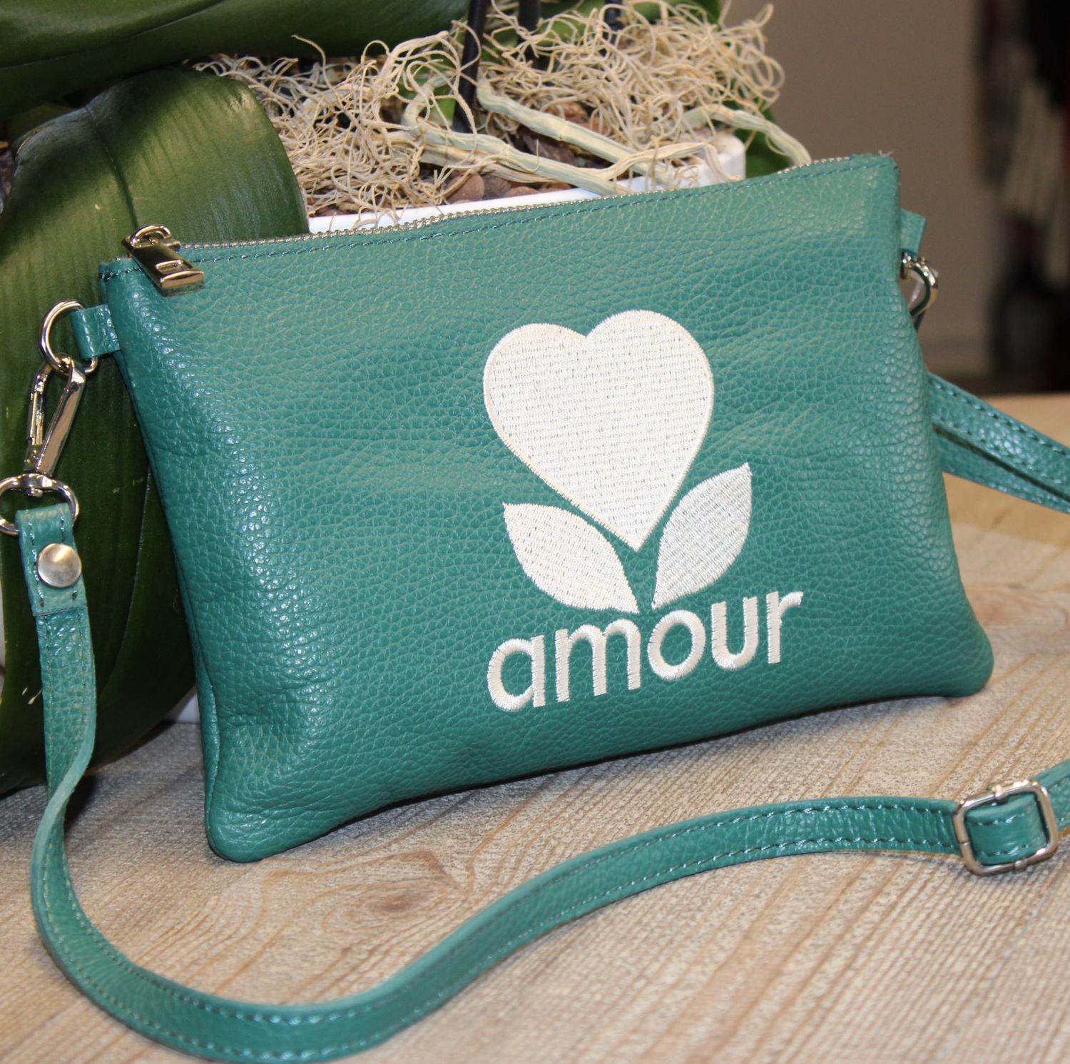 Pochette à bandoulière en cuir