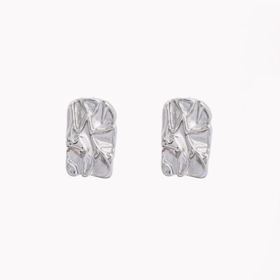Boucles d'oreilles en acier abstrait