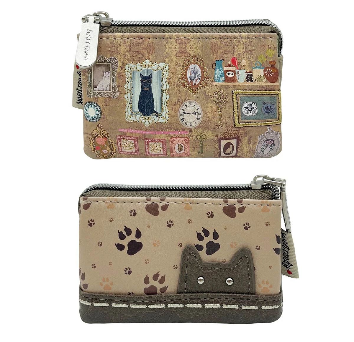 Porte-monnaie Little Kat à 3 soufflet -Marron