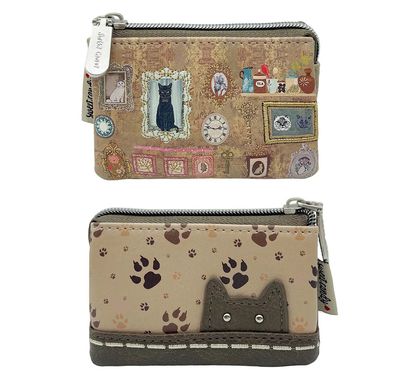 Porte-monnaie Little Kat à 3 soufflet -Marron