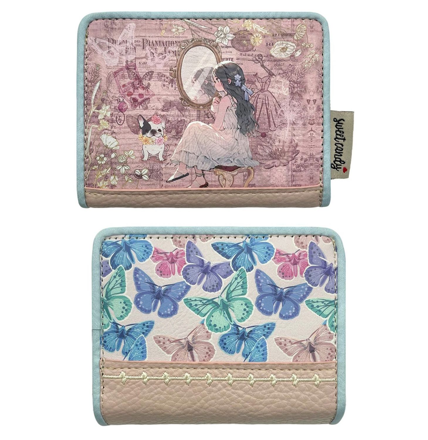 Petit portefeuille à imprimés -Rose Pâle
