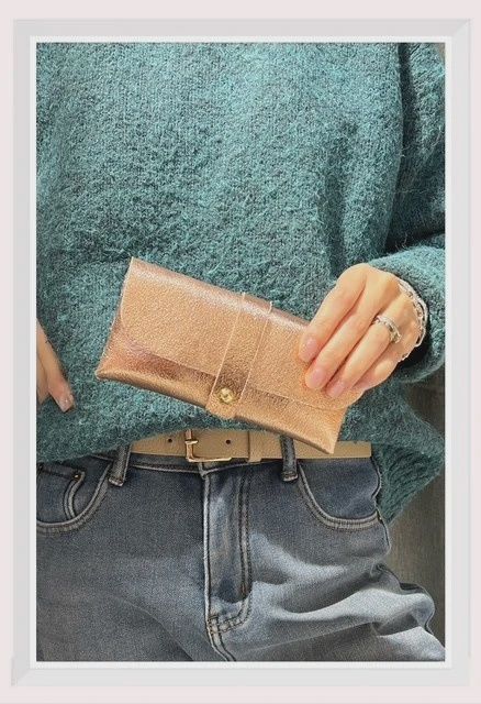 Etuie à lunette en cuir cuivré