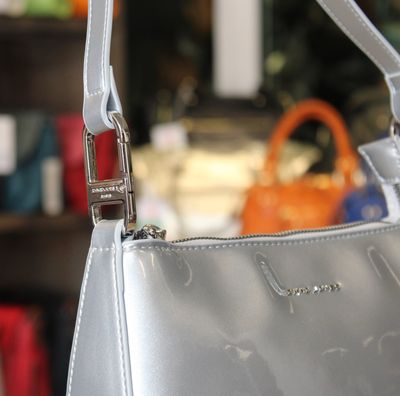 Sac épaule Vernis argenté