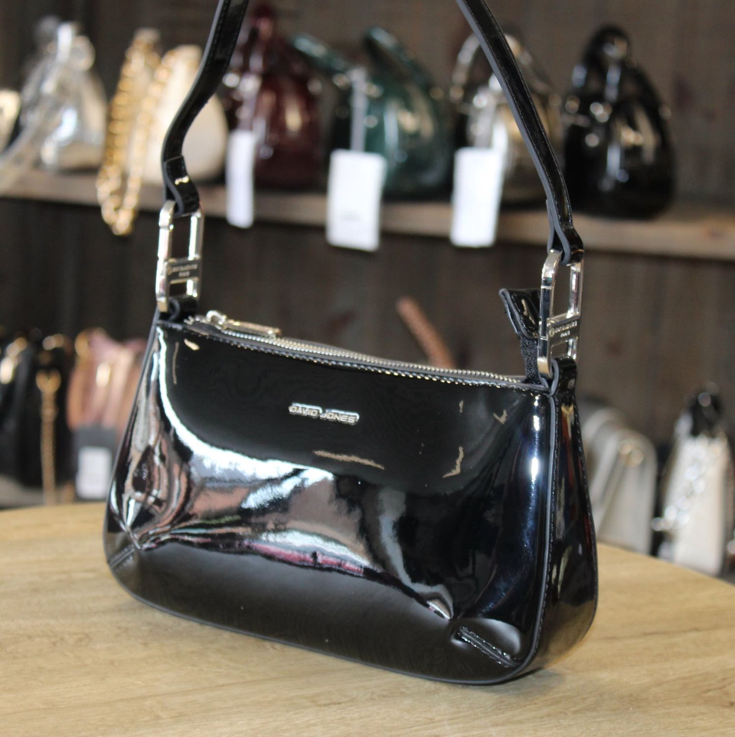 Sac épaule Vernis noir