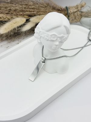 Collier homme en acier avec plaque fine personnalisable