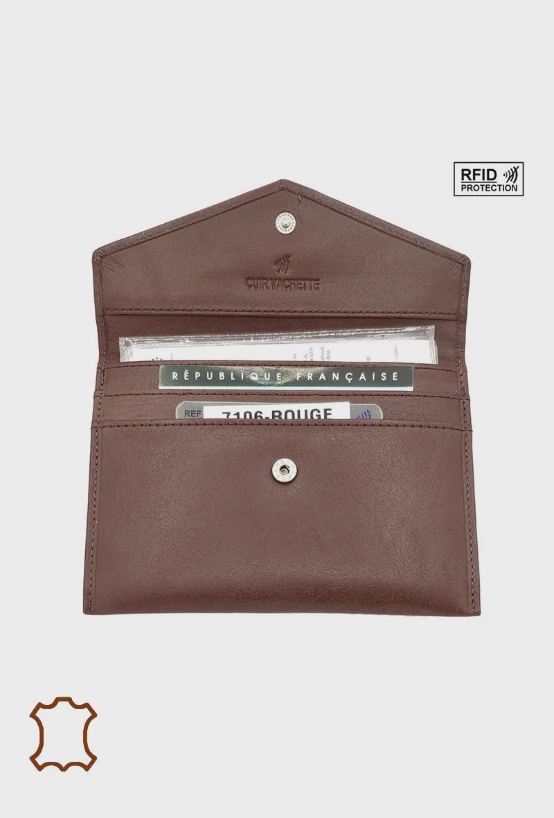 Porte papier enveloppe en cuir marron