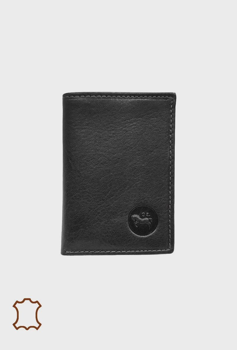 Petit portefeuille homme en cuir noir