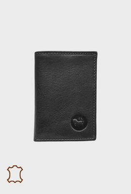 Petit portefeuille homme en cuir noir