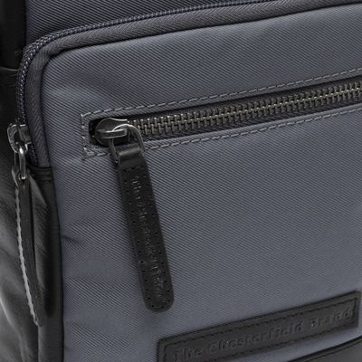 Sac homme KARLSTAD en nylon gris et cuir noir
