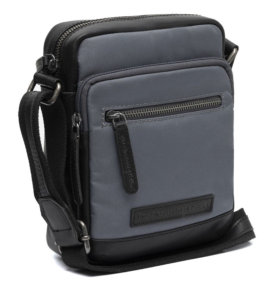 Sac homme KARLSTAD en nylon gris et cuir noir
