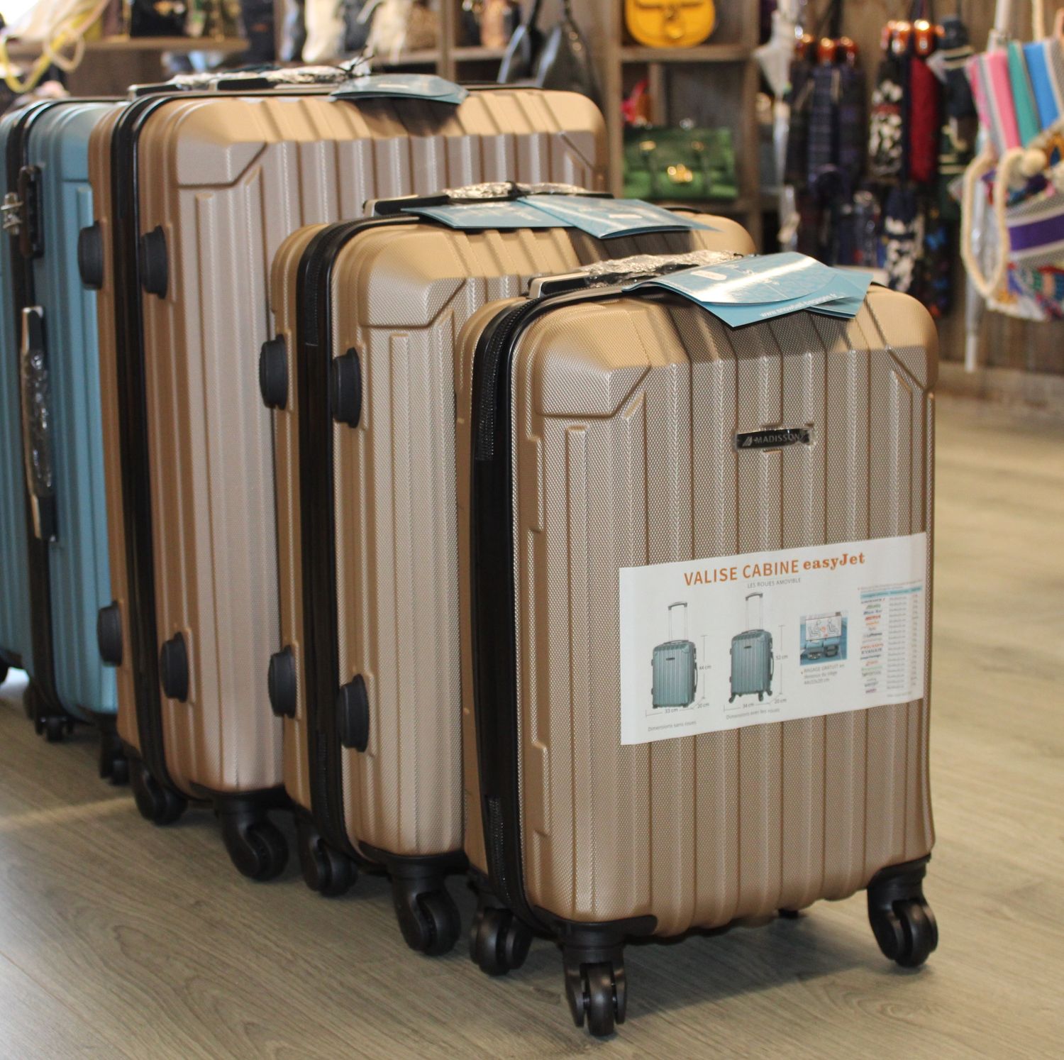 Set de 3 valises en ABS champagne