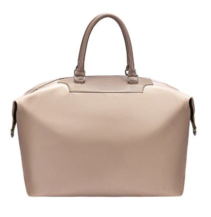 Sac de week-end en nylon taupe