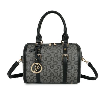 Sac à main noir à imprimés