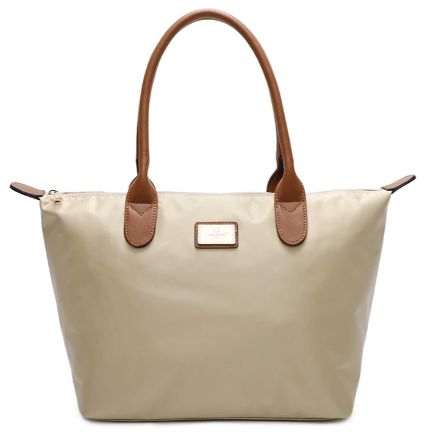 Sac cabas en nylon beige