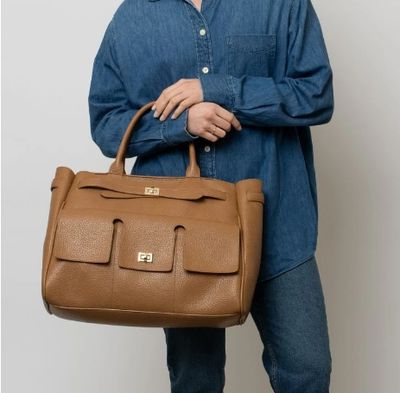 Sac A4 en similicuir camel