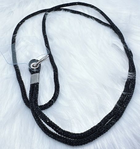 Bandoulière en strass noir pour telephone
