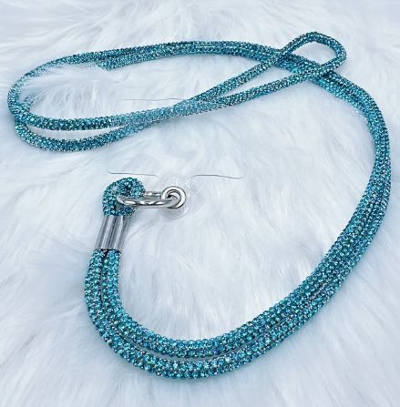 Bandoulière en strass turquoise pour téléphone