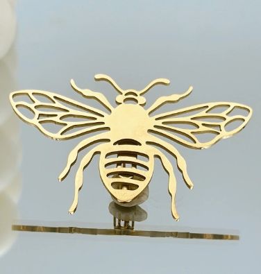 BROCHE ABEILLE EN ACIER INOXYDABLE DORE